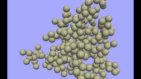 An aggregate of 256 100 nm spheres created by ballistic aggregation