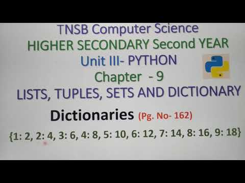 Dictionaries in Python -Syntax, Example, Part 21, in Tamil, Chapter 9, Unit 3, A. Jaya Mabel Rani/AP