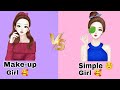 Makeup  girl vs simple  girl