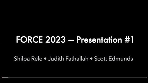 FORCE2023: Presentations 1