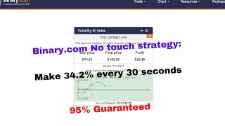 Binary.com STRATEGY - The Latest Method Touch No Touch - Make 35% every 30 seconds
