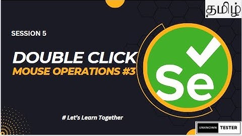 How to Perform Double Click in Selenium Java | Action class | தமிழ்