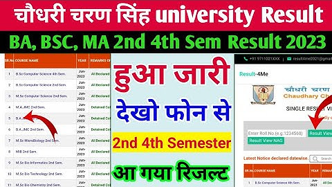 CCSU Result 2023 | BA BSC MA MSC 2nd 4th Sem Result Declared 2023 | ccsu result kaise dekhe 2023