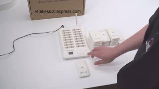 Retekess Restaurant Pager Buzzer, Queue System, Wireless Call 16 Coaster Receiver