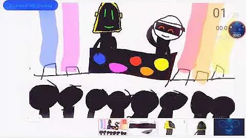 Daft Punk having an argument on stage (animation cup)