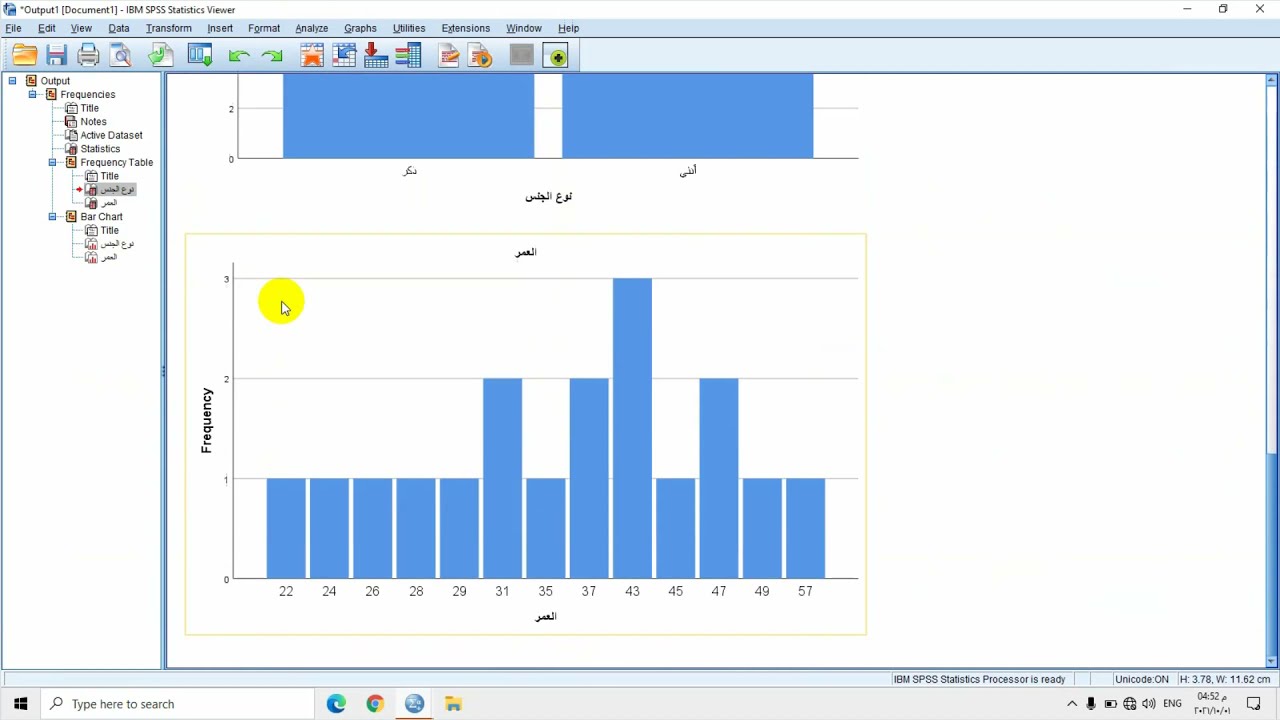حساب مقاييس النزعة المركزية ومقاييس التشتت باستخدام برنامج SPSS(V26) وتفسير النتائج بكل سهولة.