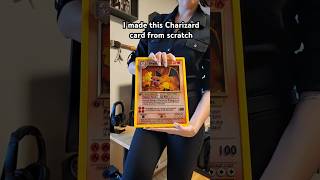I made a giant Charizard card — gold-plated and hand-painted 🧡🔥 #pokemon #shorts