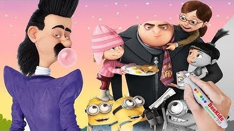 Despicable Me 3 Gru Minion Dave Bob Stuart Agnes Margo Coloring Book Pages Video for Kids