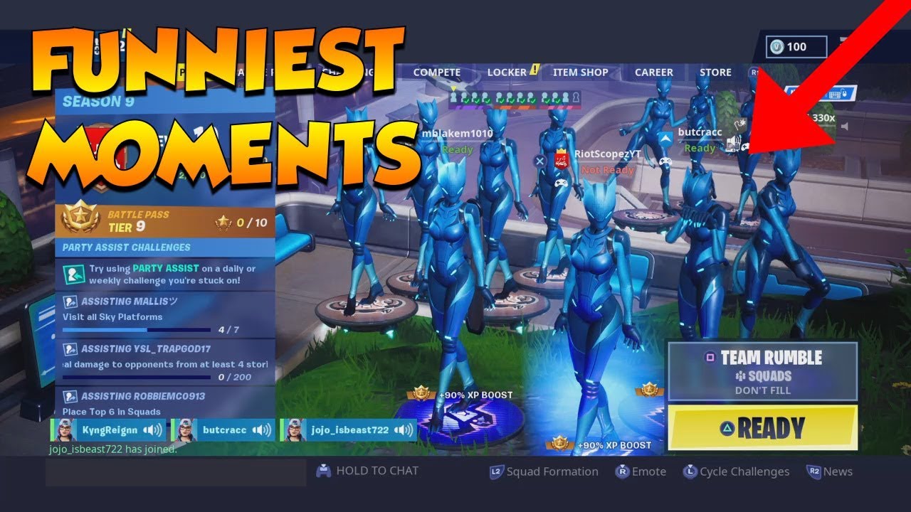 fortnite battle royale funniest moments 16 player lobby - fortnite 16 player lobby