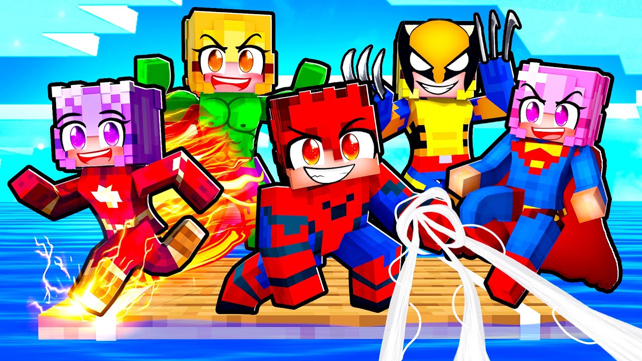 ONE BOY STUCK on A SUPERHERO RAFT!