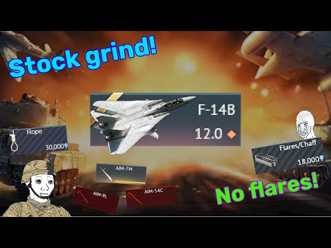 STOCK F-14B Tomcat GRIND Experience 💀| No flares at TOP TIERS! ☠️☠️☠️ (Part 1)