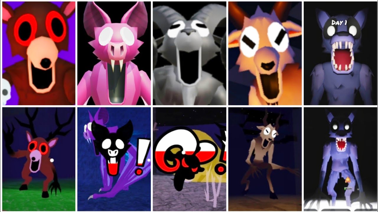 Deer & Bat & Ram & Wolf - 99 Nights In The Forest Jumpscare