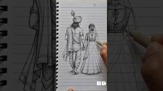 Radha Krishna Drawing 🌿 #radheradhe #shorts #youtubeshort #subscribemychannel #likes