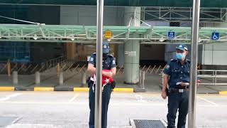 Lavender ICA BUILDING Outside The SINGAPORE Flag and ICA Flag - 6pm 4-4-2022