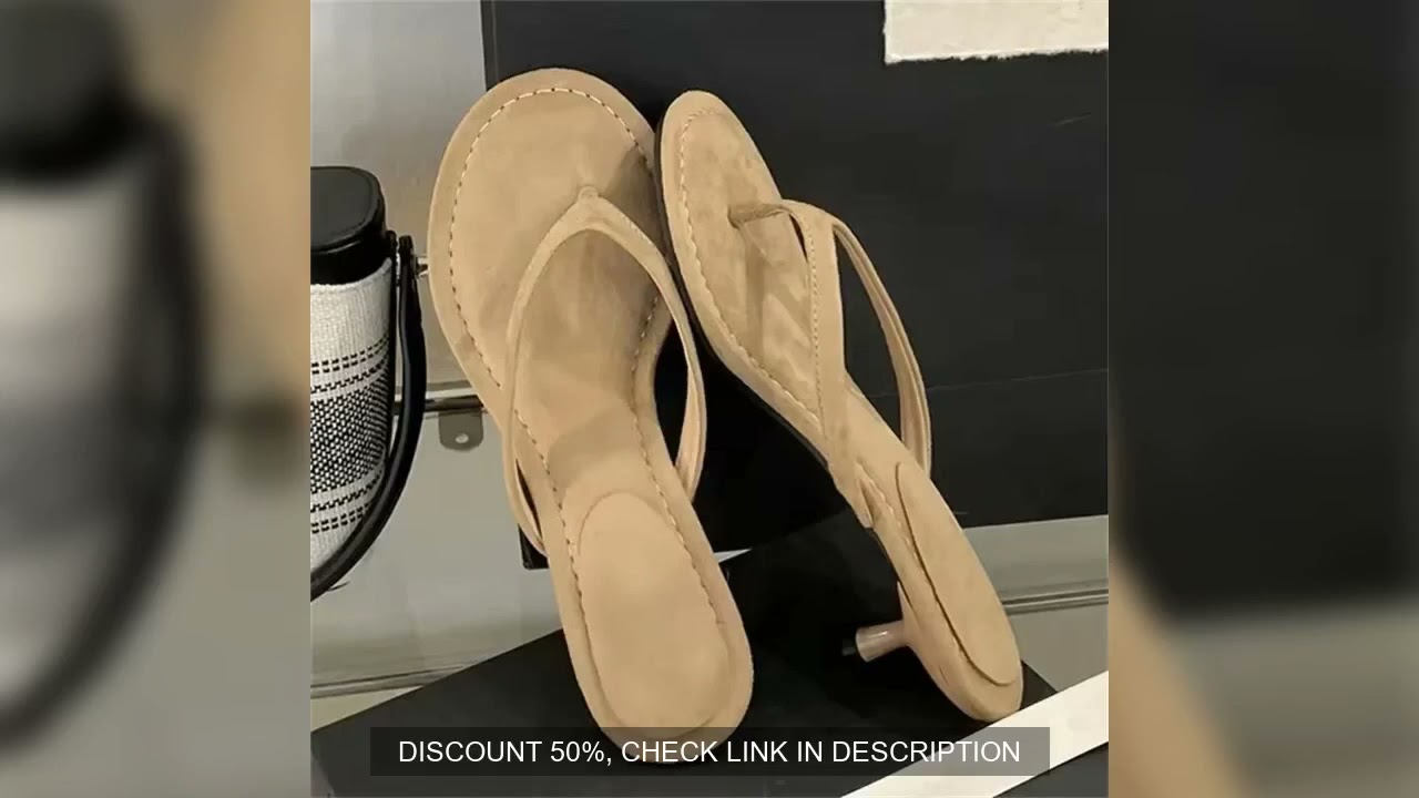 Eilyken Summer Fashion Thin Low Heels Slippers Women Round Clip Toe Beach Casual Sandals Flip Flops