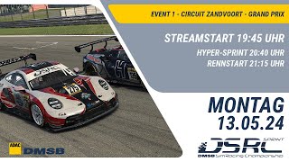 🏁 LIVE: DMSB Simracing Championship - Sprint Series 2024 - Runde 01 | Circuit Zandvoort Grand Prix
