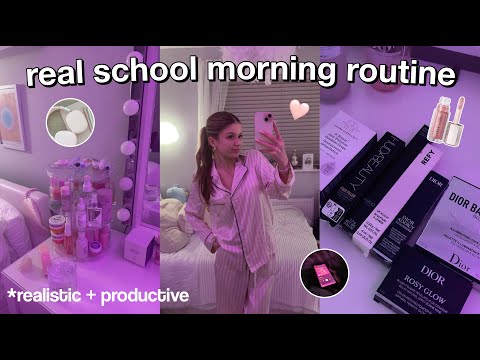 REAL SCHOOL MORNING ROUTINE *7am routine + get ready w me ✨💞