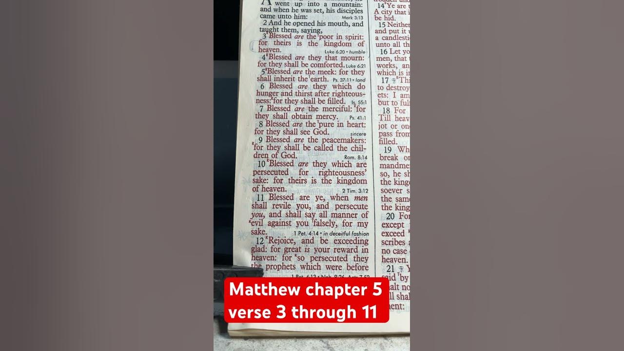 Matthew chapter 5 verse three through 11 youtube