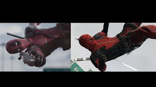 Deadpool - Red Band Trailer in GTA V Side by Side Comparison