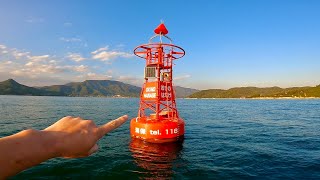 Setting a Net on the Lighthouse Floating in the Middle of the Sea