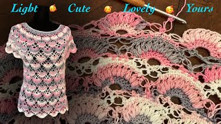 Crochet Alize Diva Blouse with Gorgeous Motives P1 💋