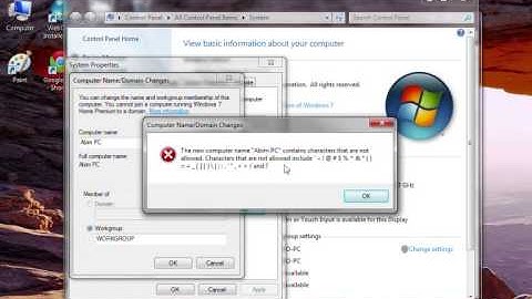 Windows 7: How to Change Computer Name