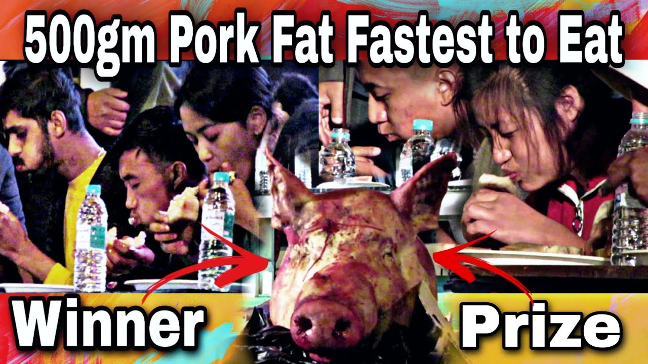 Pork Fat eating challenge Pork Fat Mukbang Night Carnival