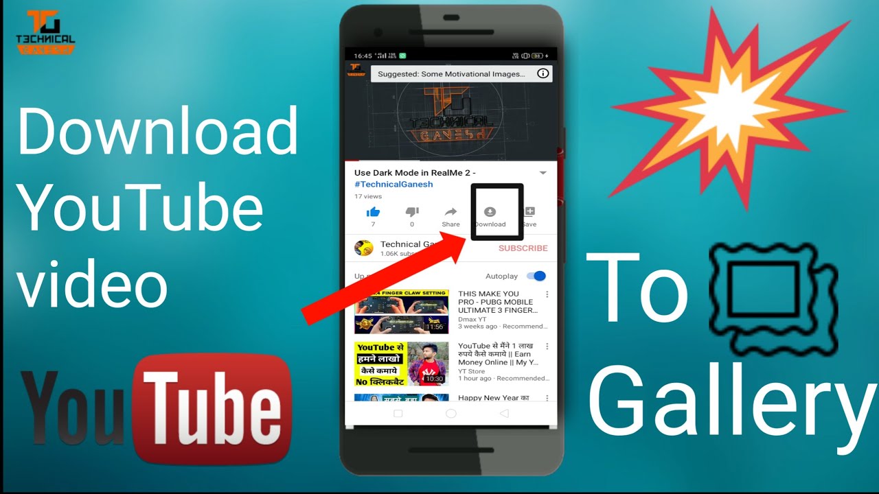 How to download YouTube video to Gallery Technical_Ganesh YouTube