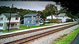 2 CSX engine light power move in Newton Pennsylvania