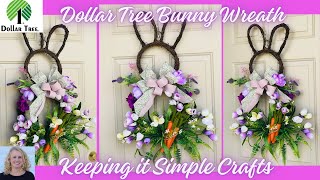 Dollar Tree Grapevine Bunny Wreath Tutorial🐇 Dollar Tree Spring & Easter Crafts - High End Look