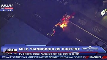 CHAOS: Milo Yiannopoulos Protest @ UC Berkeley, THOUSANDS Protest Breitbart Editor
