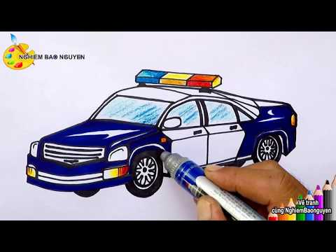 Vẽ xe cảnh sát/How to draw Police car