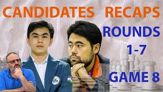Candidates Recaps Rounds 1-7 Hikaru Nakamura V Javokhir Sindarov