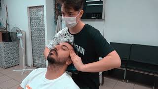 ASMR Turkish Barber Face Massage, Head Massage and Body Massage
