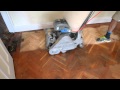 Parquet floor sanding restoration with dust free frank cobra sander