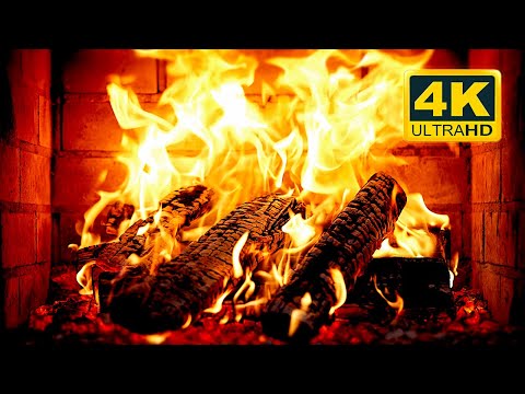 🔥 Fireplace 4K UHD! Fireplace with Crackling Fire Sounds. Fireplace Burning for Home