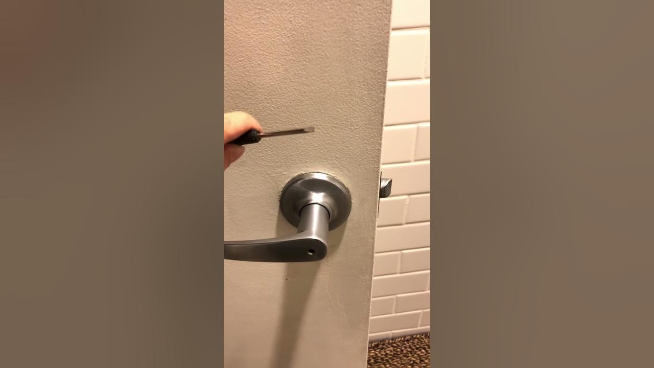 How to unlock commercial bathroom door YouTube