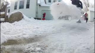 satisfying snow shoveling with my cuzins