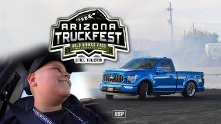 MY LITTLE BROTHERS FIRST TIME IN THE DONUT PIT! | ARIZONA TRUCK FEST 2021!