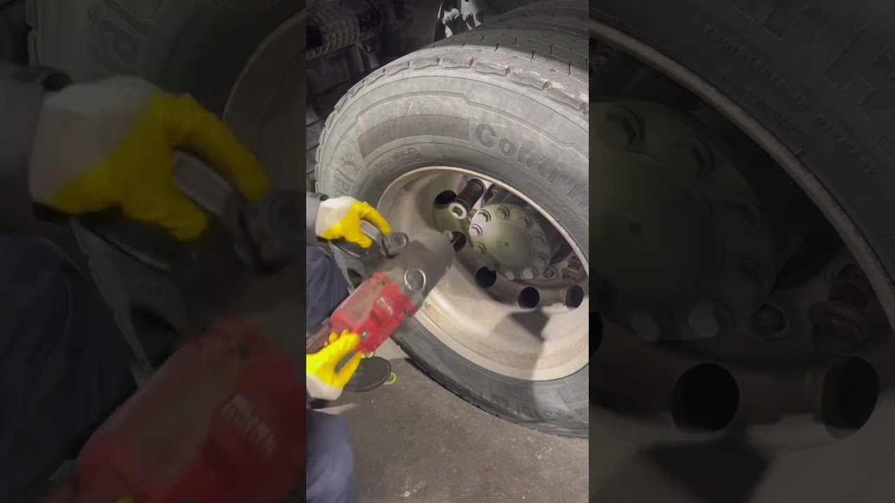LKW ￼ Reifen wechseln Festsitzende Radmutter lösen 