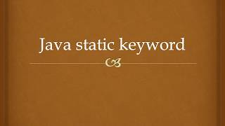 Static keyword in Tamil
