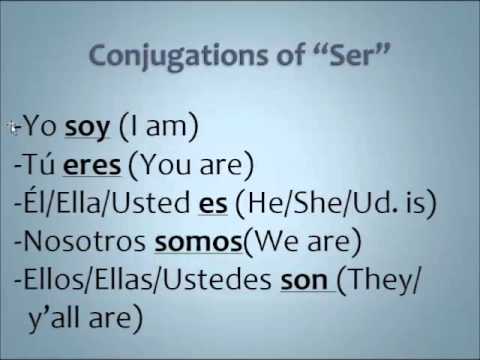 Spanish Verb Ser Conjugation Chart