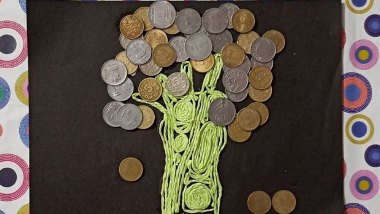 Money Tree Tree With Coins How to make handmade gift Best Out of
