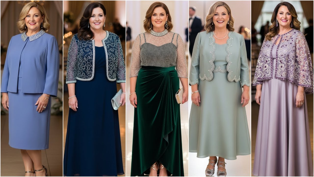 Потрясающие двухкомпонентные платья больших размеров для матери невесты | Свадебные наряды из дву...