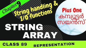 STRING IN ARRAY || Chapter 9 - String Handling and I/0 Functions || Explained in മലയാളം || Class 89