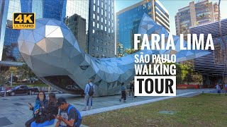 Faria Lima São Paulo Brazil Walking Tour | 4K Walk