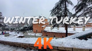 4k virtual winter walk | walking in a snow . turkey