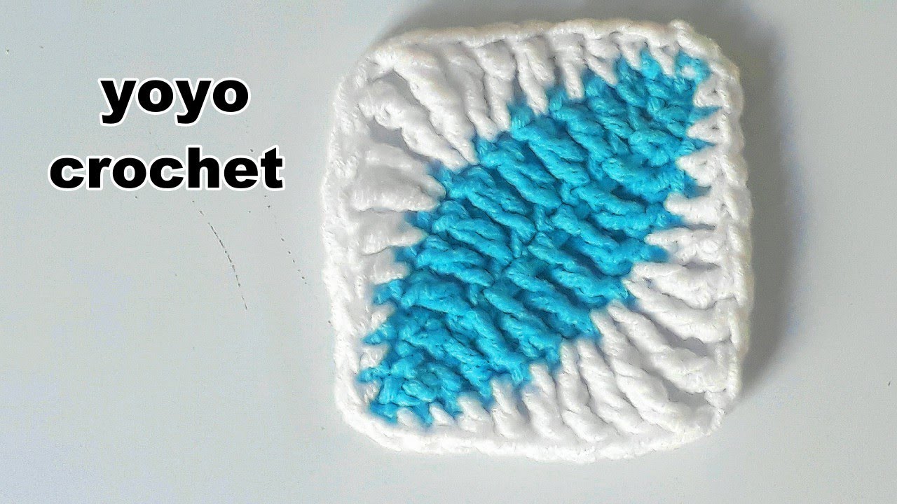 تعليم الكروشية للمبتدئين : كروشية مربع / ورقة شجر -crochet square #يويو كروشية#