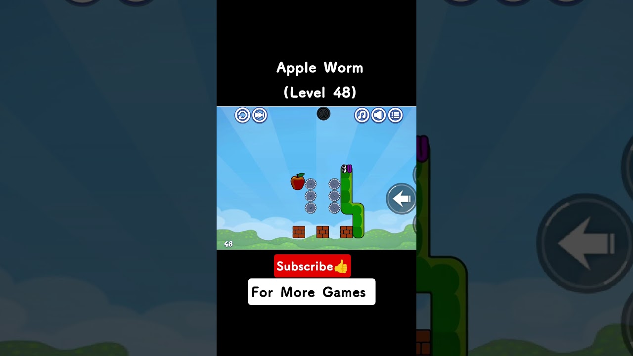Apple Worm (Level 48) #appleworm #games #shorts #gaming #gameplay #puzzle