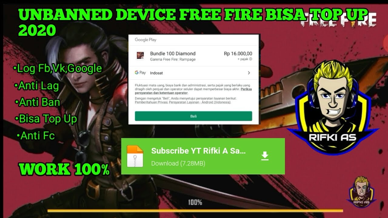 Unbanned Device Free Fire 1 50 Terbaru Bisa Top Up Log Fb Vk